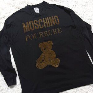MOSCHINO BROWN VELVET TEDDY TEE - LONG SLEEVE - M